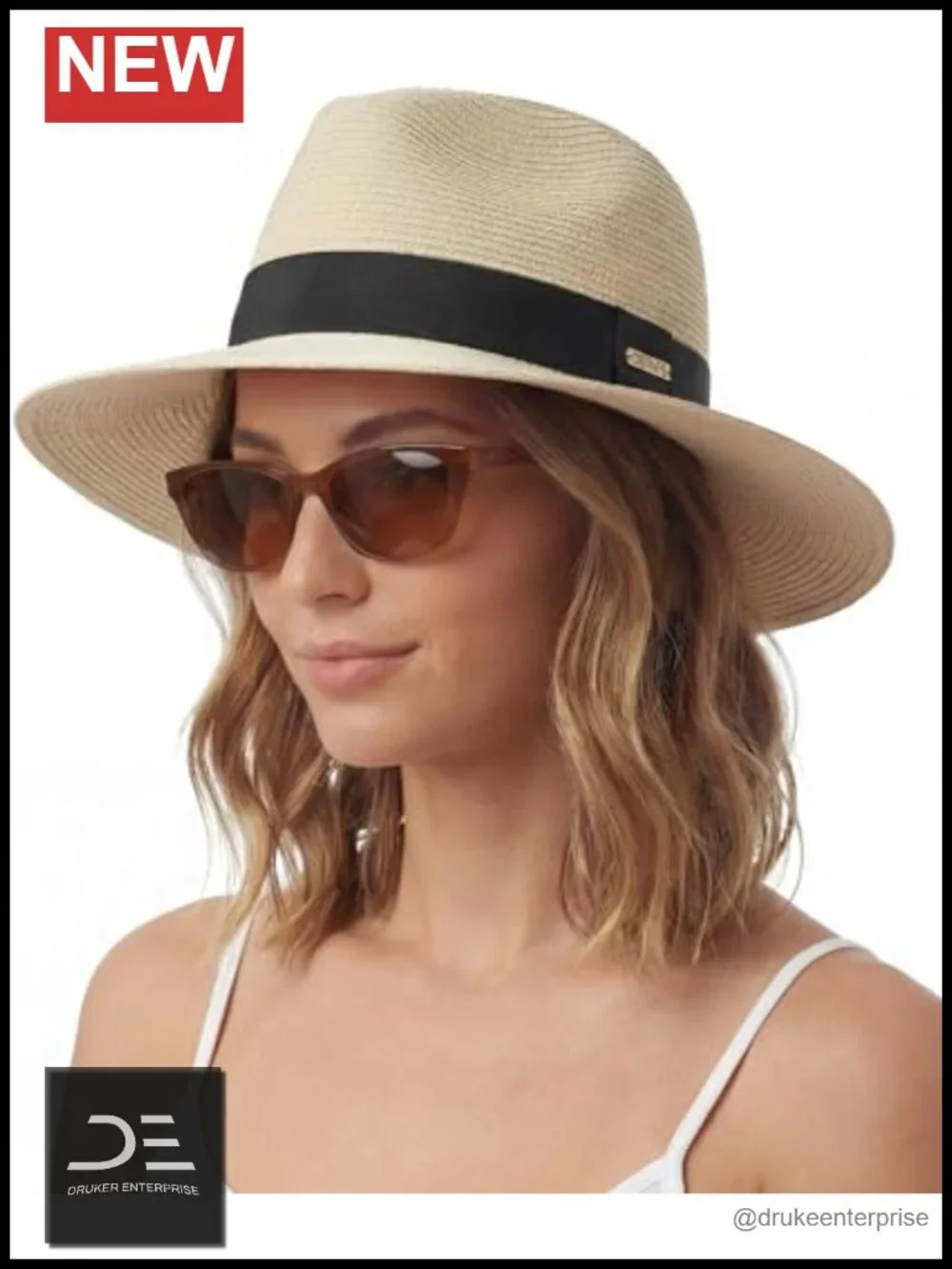 Packable Unisex Fedora Sun Hat - Breathable Panama Hat for Travel Beach